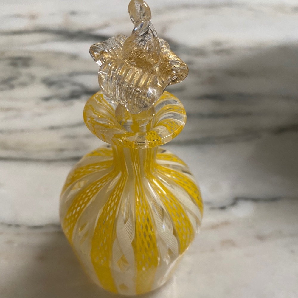 Italian hand blown glass perfume bottle